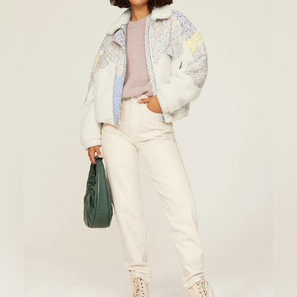 BlankNYC women’s flower patch Sherpa fleece jacket x-small new with tags - Picture 6 of 13